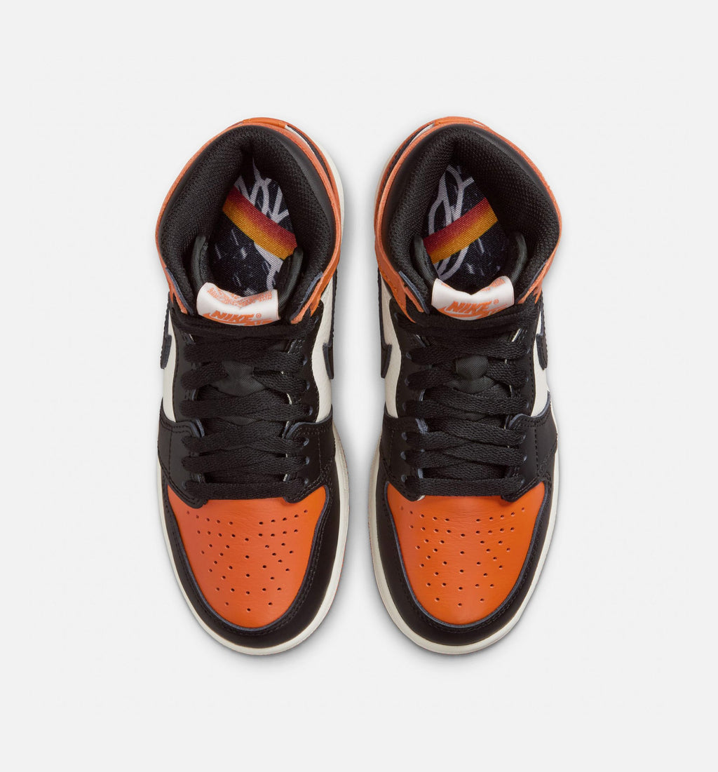 Air Jordan 1 Retro High OG Shattered Backboard Grade School – Black/Black/Sail/Starfish