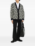 Balmain monogram-pattern cardigan