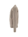 Filippo De Laurentiis ribbed-knit shawl-lapel cardigan
