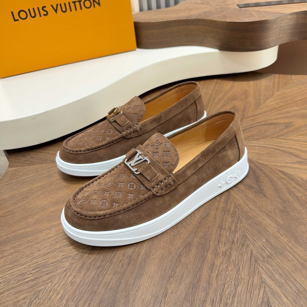 Louis Vuitton Men's Embossed Slip-On Sneakers