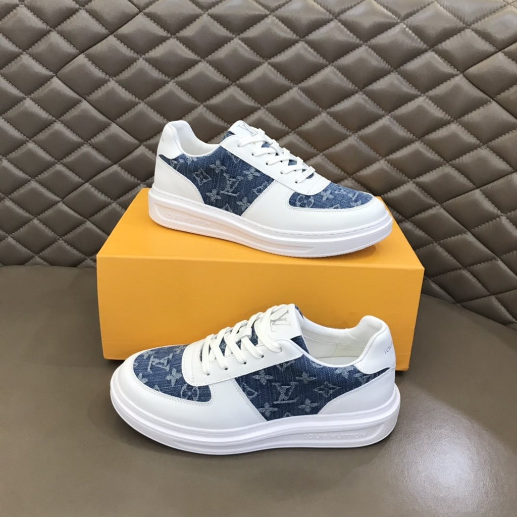 Louis Vuitton Men's Monogram Panel Low-Top Sneakers - Rounded Toe