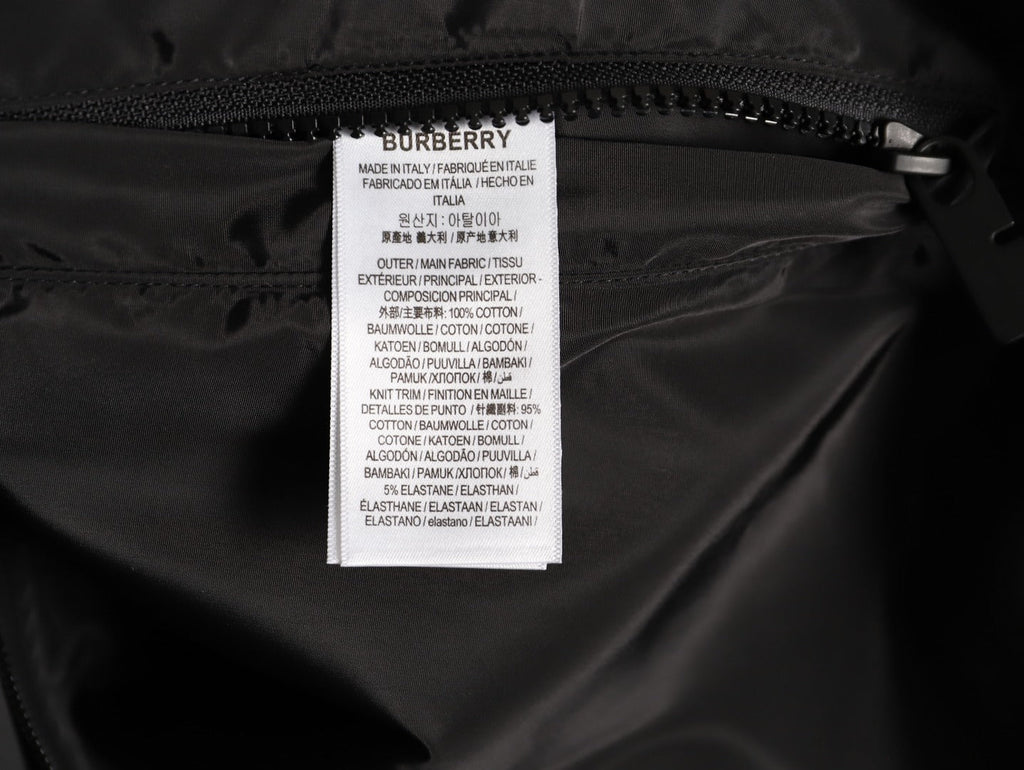 Burberry Oval Equestrian Back-Graphic Hooded Jacket - Black